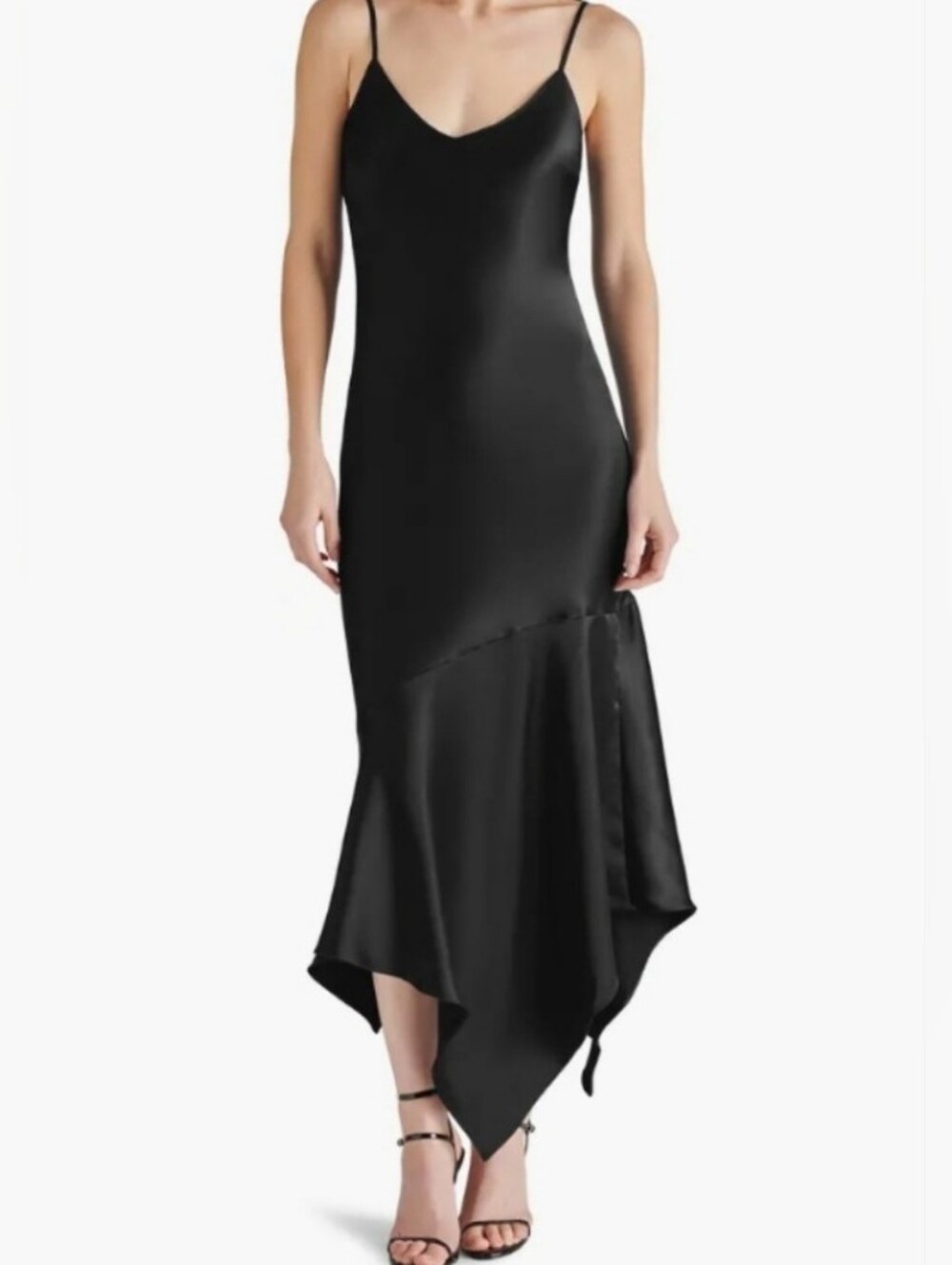 Steve Madden Black Asymmetrical Slip Dress
